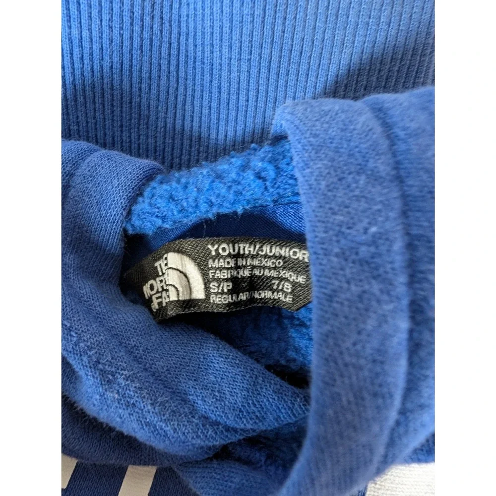 The North Face Kids Youth Blue Hoodie Pullover Logo Pocket Size S/P‎ 7/8